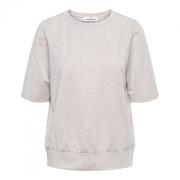 Melange Jersey Top met 3/4 Mouwen &Co Woman , Beige , Dames