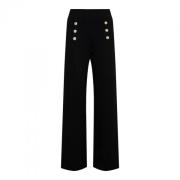 Zwarte Straight Broek met Details &Co Woman , Black , Dames