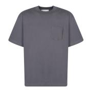 Grijze T-shirt met borstzak Sacai , Gray , Heren