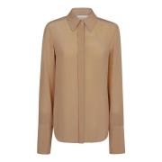 Zijden Crêpe de Chine Shirt Nude Max Mara , Beige , Dames