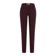 Carola Aubergine Broek Straight Leg Brax , Purple , Dames