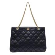 Pre-owned Leather totes Chanel Vintage , Black , Dames