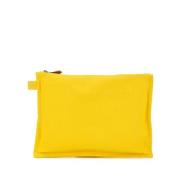 Pre-owned Canvas wallets Hermès Vintage , Yellow , Dames