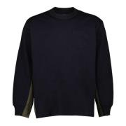 Bicolor Katoenen Jersey Longsleeve T-shirt Sacai , Blue , Heren