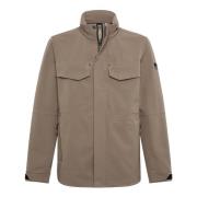 B Tech Technische Stof Field Jacket Boggi Milano , Beige , Heren