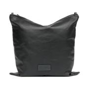 Zwarte leren tas met logo MM6 Maison Margiela , Black , Dames