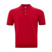 Rode Katoenen Poloshirt Gran Sasso , Red , Heren