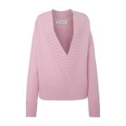 Kasjmiermix V-hals Sweater JW Anderson , Pink , Dames