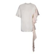 Wit T-shirt Chic Stijl Msgm , Beige , Dames