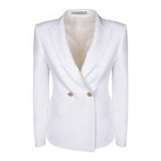 Witte Double-Breasted Jas Tagliatore , White , Dames