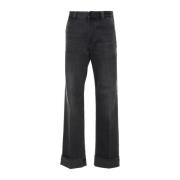 Grijze Twill Broek Miu Miu , Gray , Dames