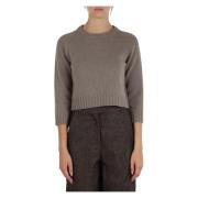 Cashmere Cropped Sweater Leida Marella , Gray , Dames