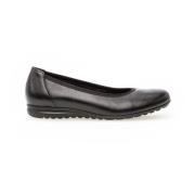 Klassieke zwarte leren ballerina schoenen Gabor , Black , Dames