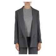 Wolmix Revers Kraag Jas Marella , Gray , Dames