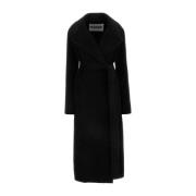 Stijlvolle Zwarte Llama Blend Jas Jil Sander , Black , Dames