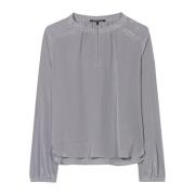 Flowing Techno-Silk Tunic Blouse Luisa Cerano , Gray , Dames