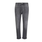 Grijze Jeans Regular Fit Stijlvol Brunello Cucinelli , Gray , Heren