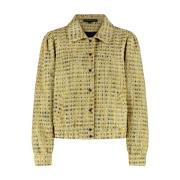 Stijlvolle Tweed Jas Tramontana , Yellow , Dames