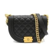 Pre-owned Leather shoulder-bags Chanel Vintage , Black , Dames