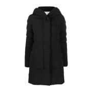 Zwarte Gewatteerde Hoodiejas Woolrich , Black , Dames