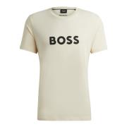 Biologisch Katoen Heren T-shirt Boss , Beige , Heren