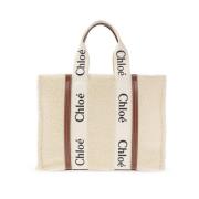 Grote houtachtige tas Chloé , Beige , Dames