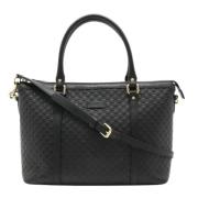 Pre-owned Leather gucci-bags Gucci Vintage , Black , Dames