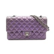 Pre-owned Leather chanel-bags Chanel Vintage , Purple , Dames