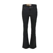 Flared Fit Jeans met Flap Zakken DNM Pure , Blue , Dames