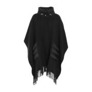 Gerande dons cape met hoge kraag Herno , Black , Dames