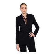 Getailleerde dubbelrijige blazer klassieke revers Silvian Heach , Blac...