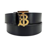 Stijlvolle Leren Riem voor Mannen Burberry , Black , Heren