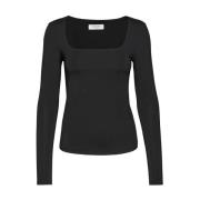 Lange Mouw Billie Top Rosemunde , Black , Dames