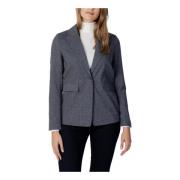 Grijze Marl Knoopsluiting Blazer Only , Gray , Dames