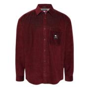 Bordeaux Corduroy Relaxed Fit Overhemd Tommy Hilfiger , Red , Heren