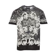 Heren Zwarte T-shirts & Polos Versace Jeans Couture , Black , Heren