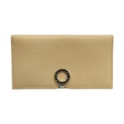 Pre-owned Leather wallets Bvlgari Vintage , Beige , Dames