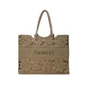 Gehaakte Bloemen Tote Tas - Bloemenelegantie Twinset , Green , Dames