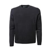 Zwart Crew-Neck Wollen Trui Zanone , Black , Heren