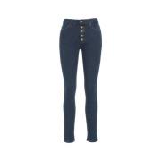 Skinny Fit Jeans met Logo Details Dondup , Blue , Dames