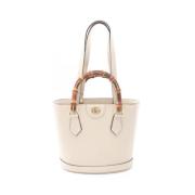 Pre-owned Leather handbags Gucci Vintage , Beige , Dames