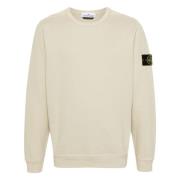 Biologisch Katoenen Crewneck Sweatshirt Stone Island , White , Heren