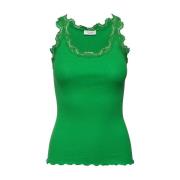 Zijden Kant Top Babette Stijl Rosemunde , Green , Dames