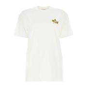 Wit Katoenen T-shirt voor Vrouwen Off White , White , Dames