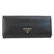 Pre-owned Leather wallets Prada Vintage , Black , Dames