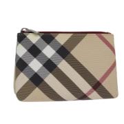 Pre-owned Leather pouches Burberry Vintage , Beige , Dames