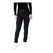 Hoge Taille Slim Fit Donkerblauwe Jeans Levi's , Blue , Dames