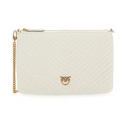 Klassieke Witte Sheep Nappa Tas Pinko , White , Dames