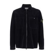 Blauw Corduroy Classic Collar Shirt Stone Island , Blue , Heren