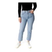 Cropped Straight Fit Jeans Agolde , Blue , Dames